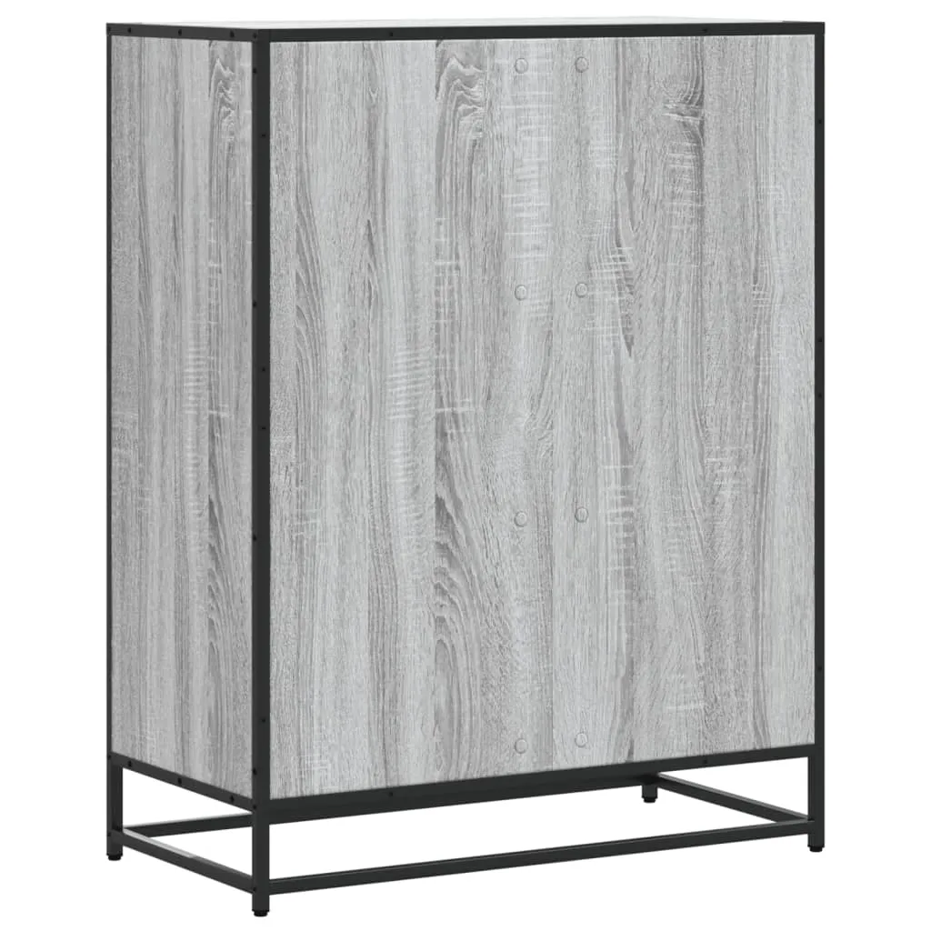 Shoe Cabinet Grey Sonoma 75x38x97.5 cm Engineered Wood and Metal