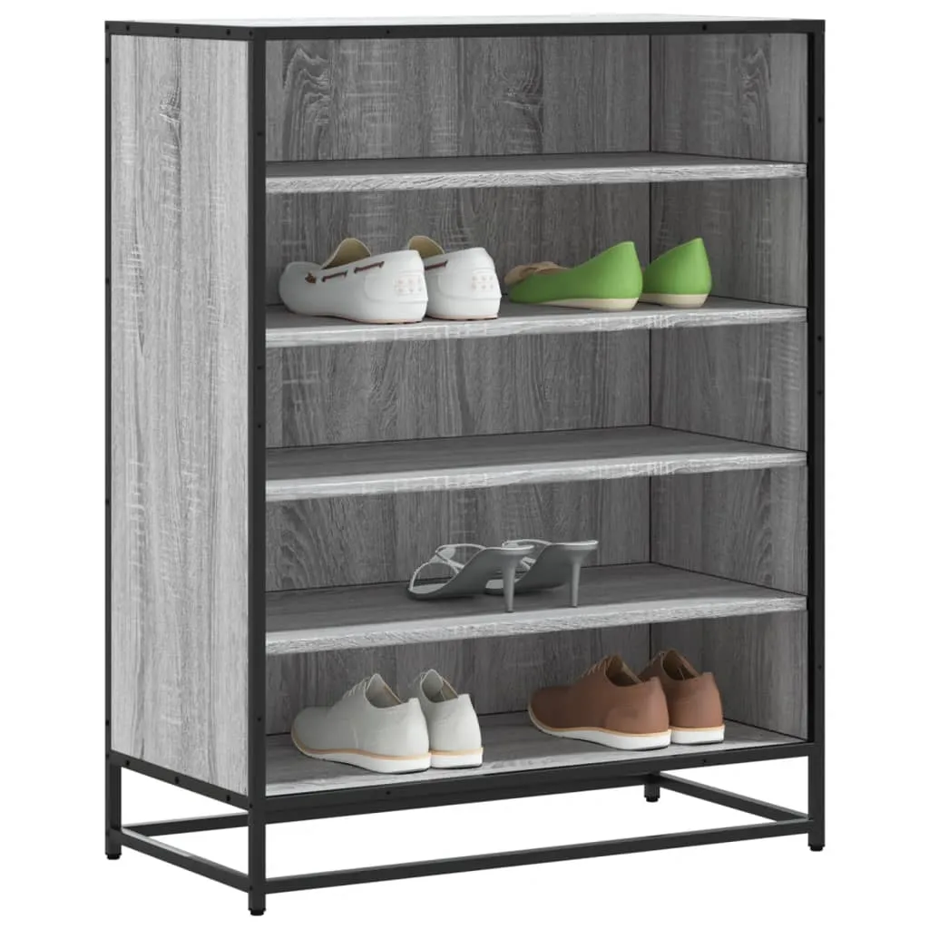 Shoe Cabinet Grey Sonoma 75x38x97.5 cm Engineered Wood and Metal