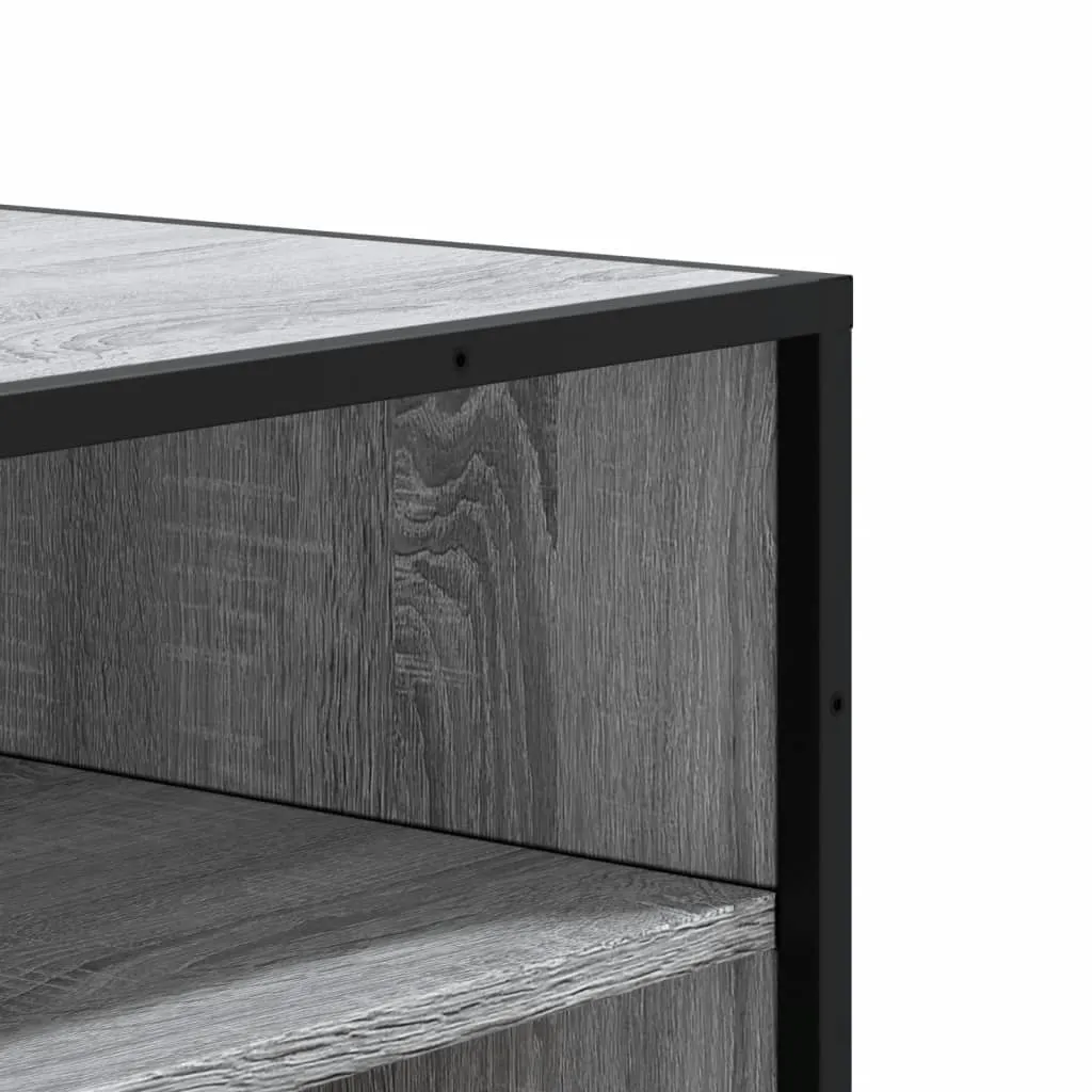 Shoe Cabinet Grey Sonoma 75x38x97.5 cm Engineered Wood and Metal