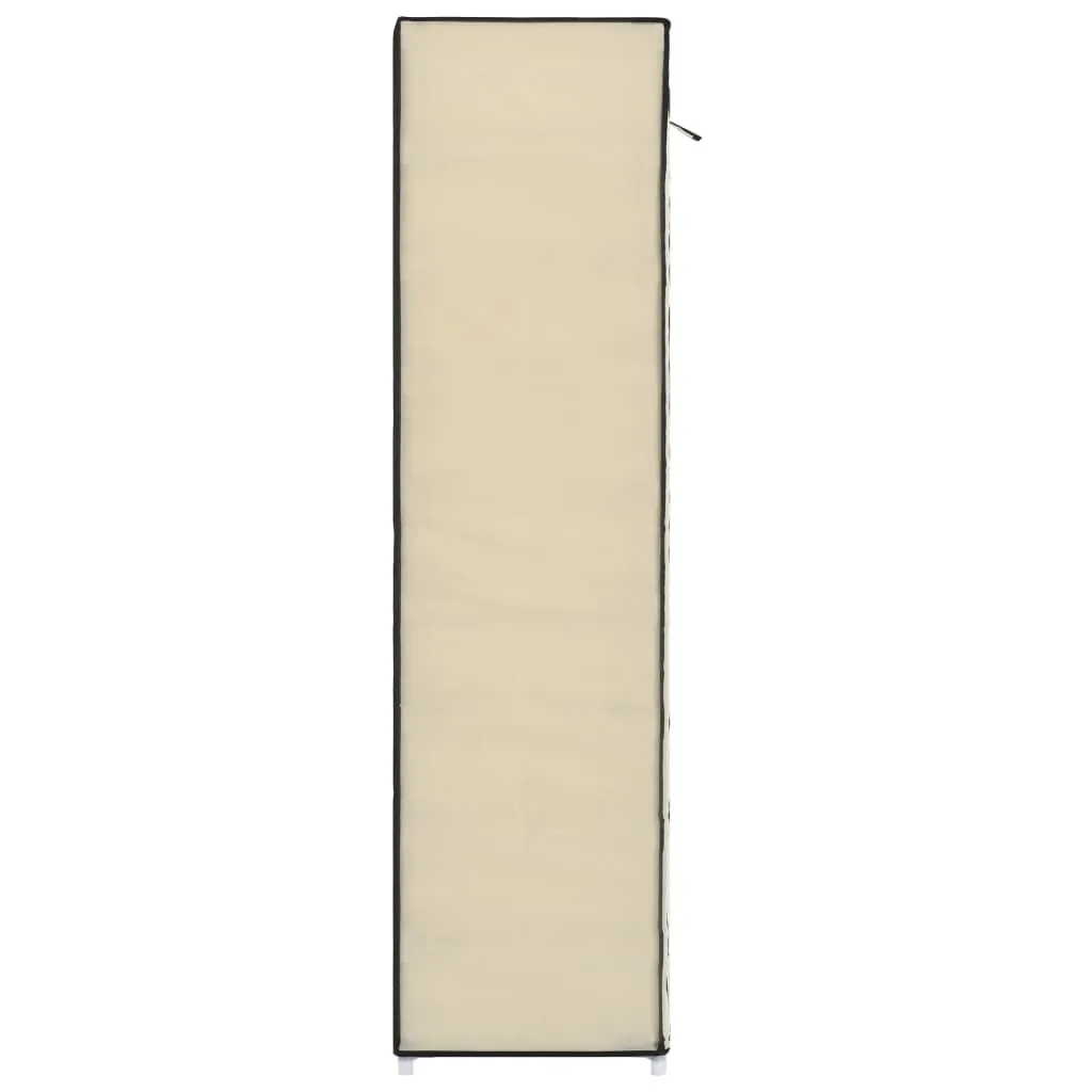 Shoe Cabinet with Cover Cream 115x28x110 cm Fabric