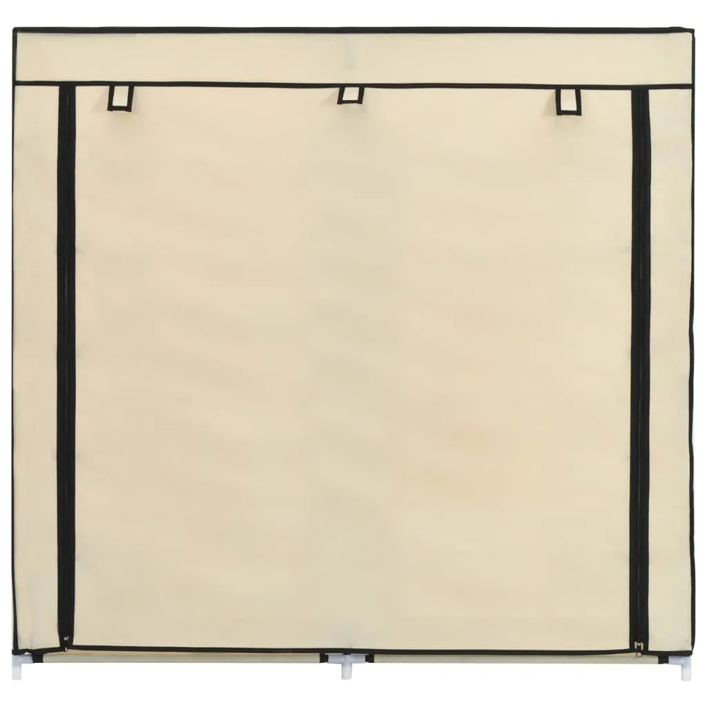 Shoe Cabinet with Cover Cream 115x28x110 cm Fabric