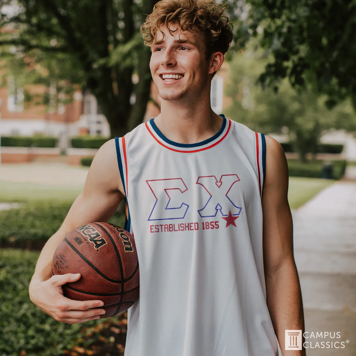 Sigma Chi Retro Block Basketball Jersey