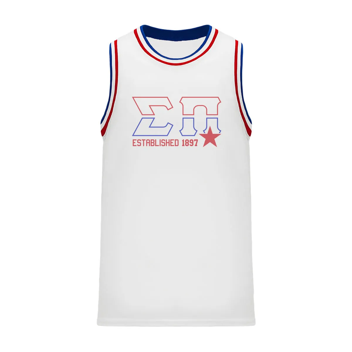 Sigma Pi Retro Block Basketball Jersey