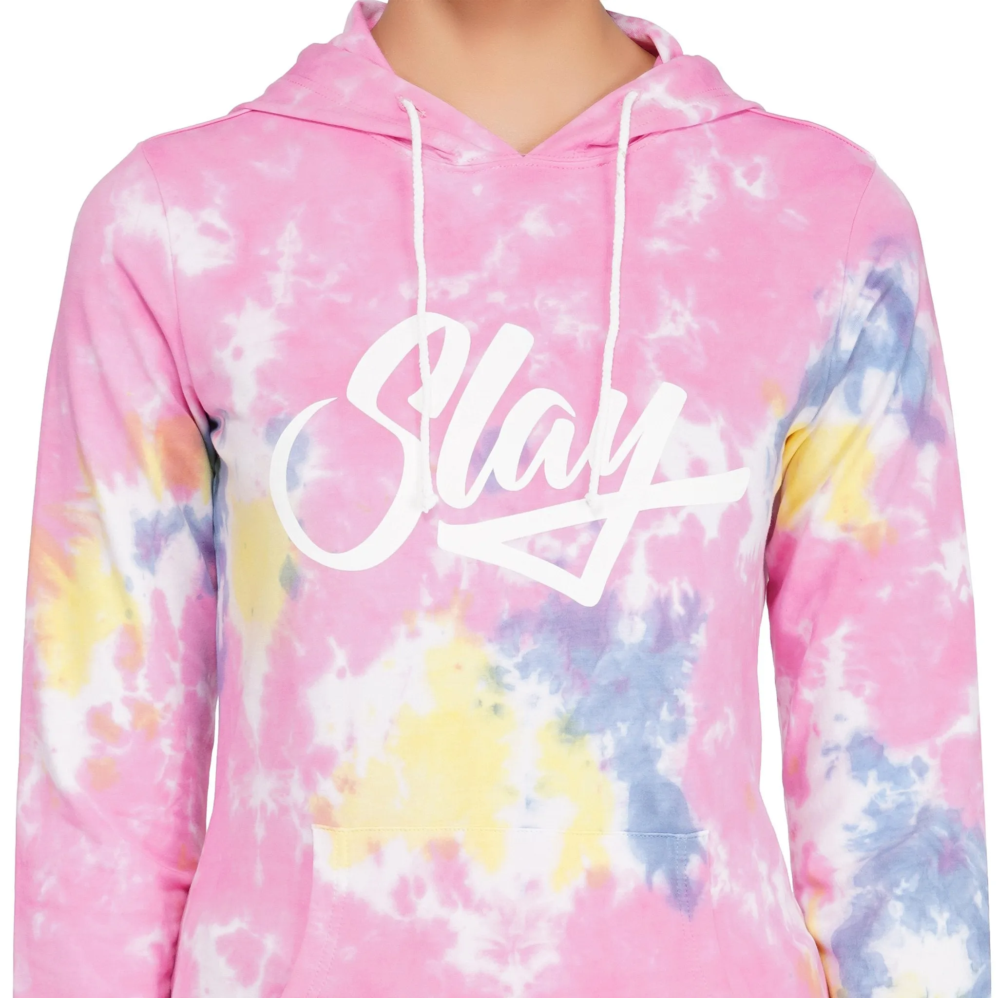 SLAY. Sport Women's Pink Tie Dye Hoodie