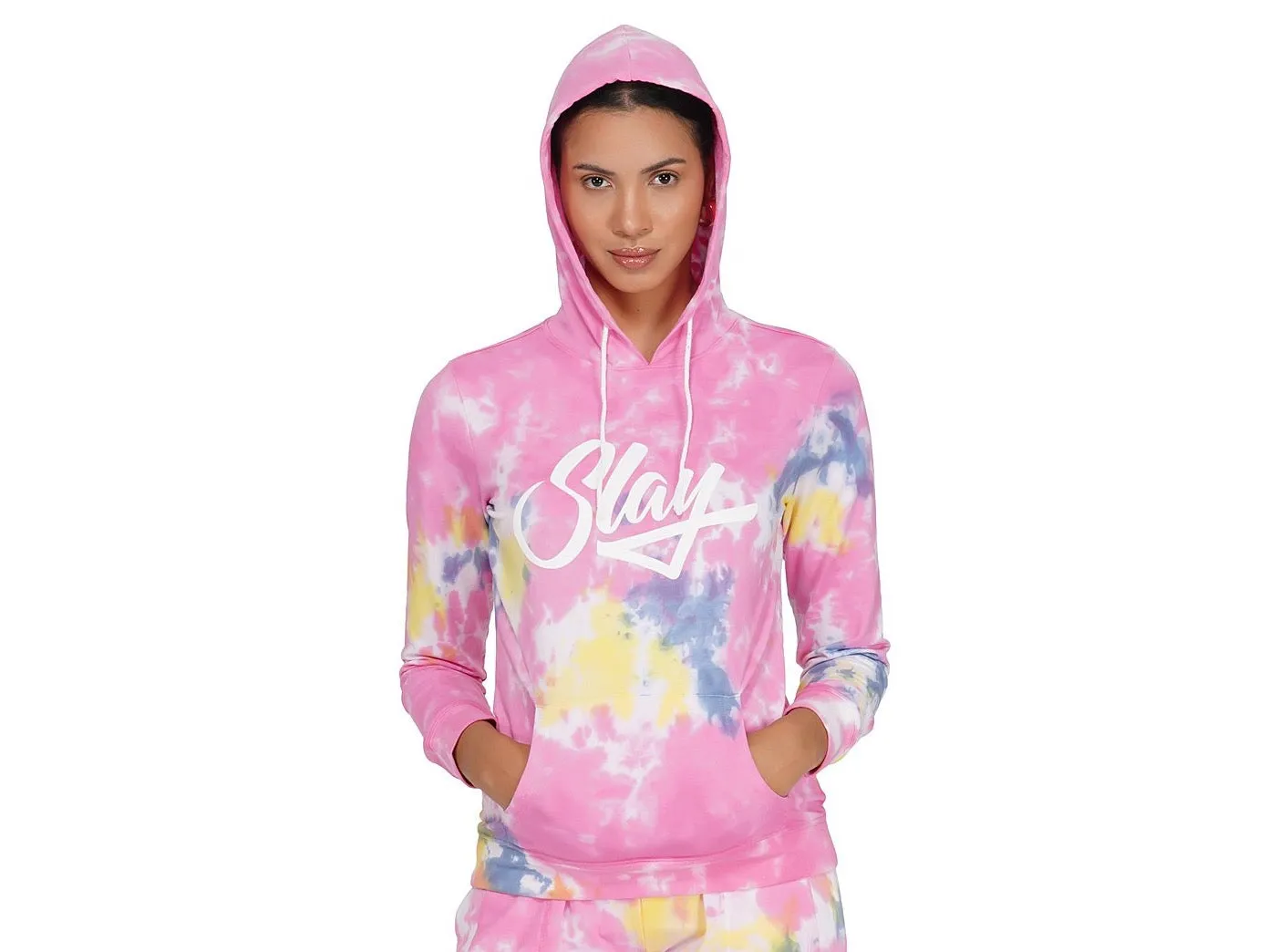 SLAY. Sport Women's Pink Tie Dye Hoodie