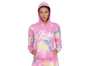 SLAY. Sport Women's Pink Tie Dye Hoodie