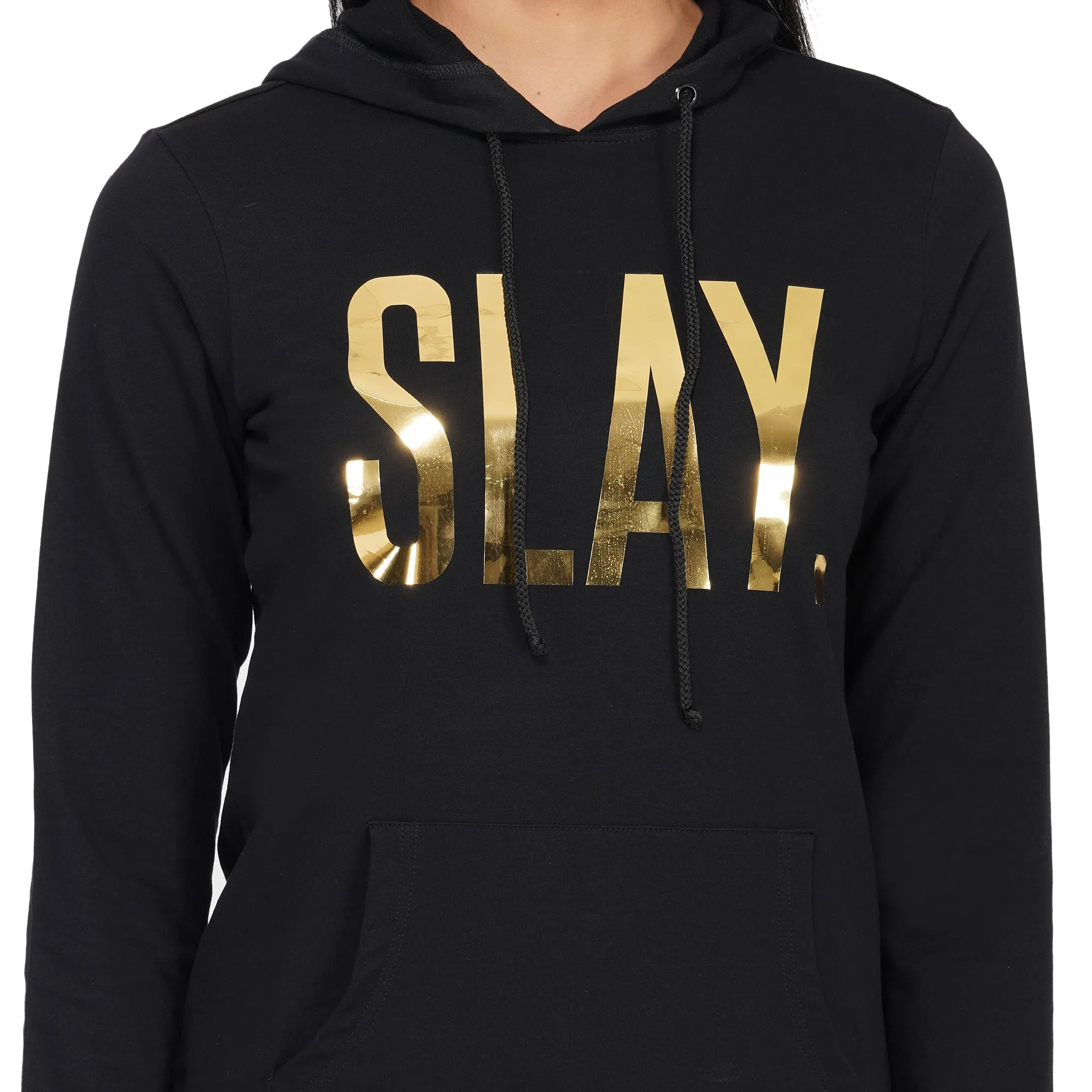 SLAY. Women's Limited Edition Gold Foil Reflective Print Tacksuit - Hoodie & Jogger Co-ord Set