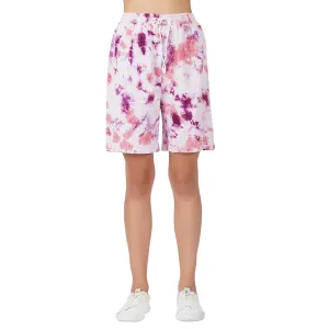 SLAY. Women's Oversized Lavender  Lilac Tie Dye Shorts