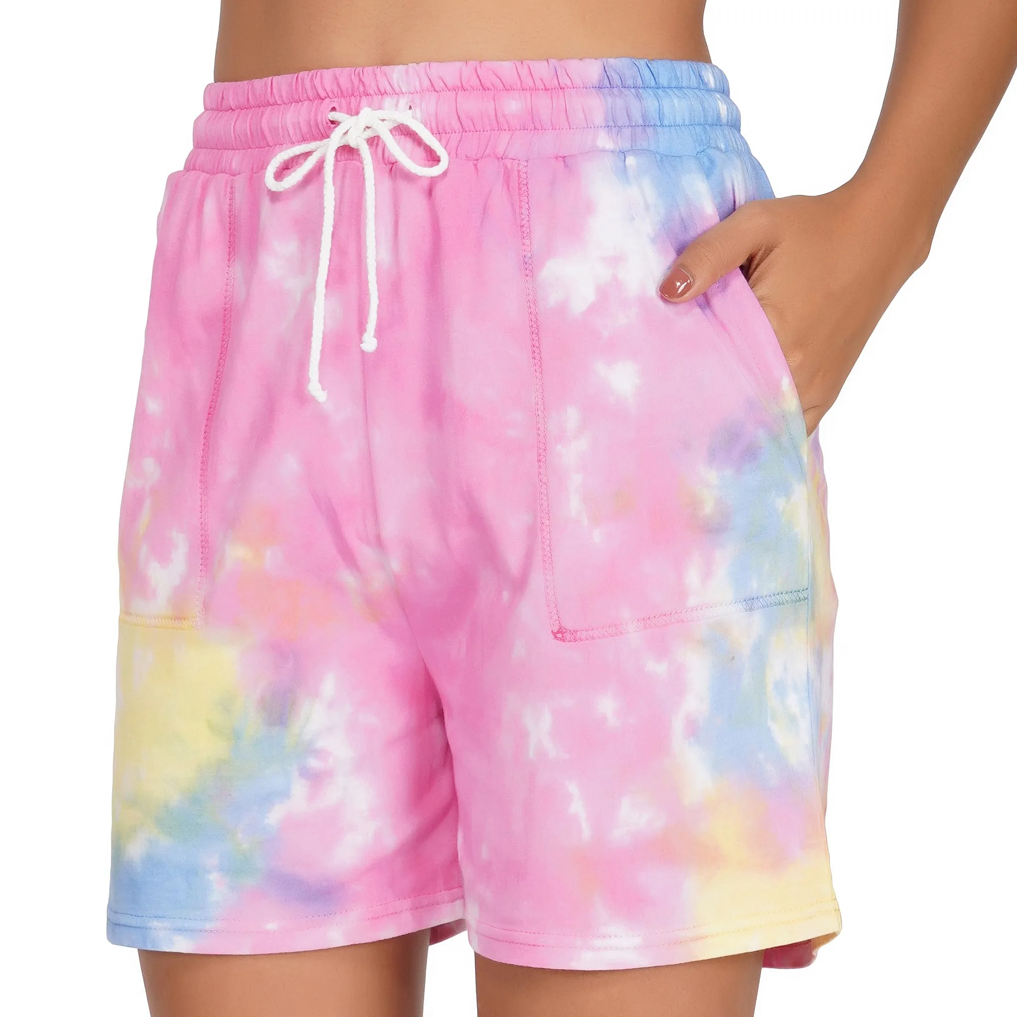 SLAY. Women's Pink Tie Dye T Shirt & Shorts Oversized Co-ord Set