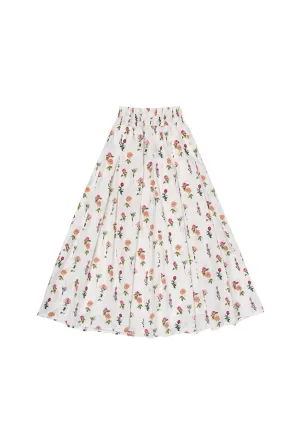 Smocked Waist MIDI Skirt - Bouquet