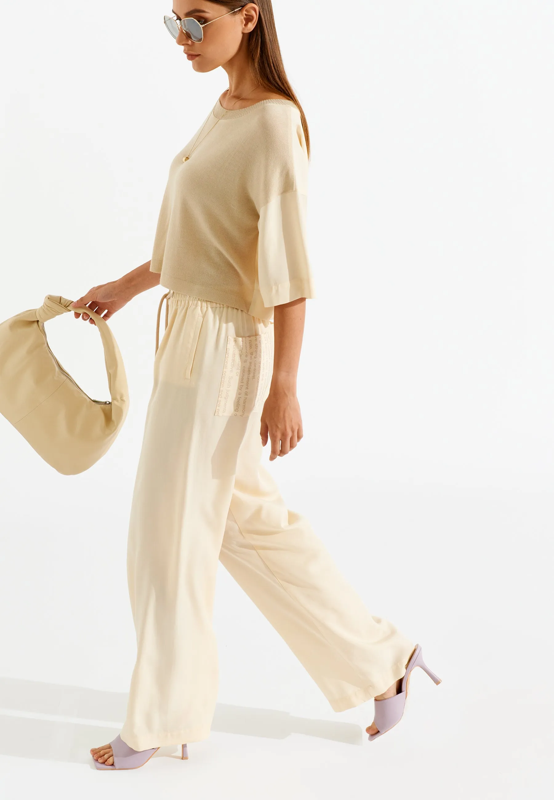 Soft Set High Rise Wide Leg Pants