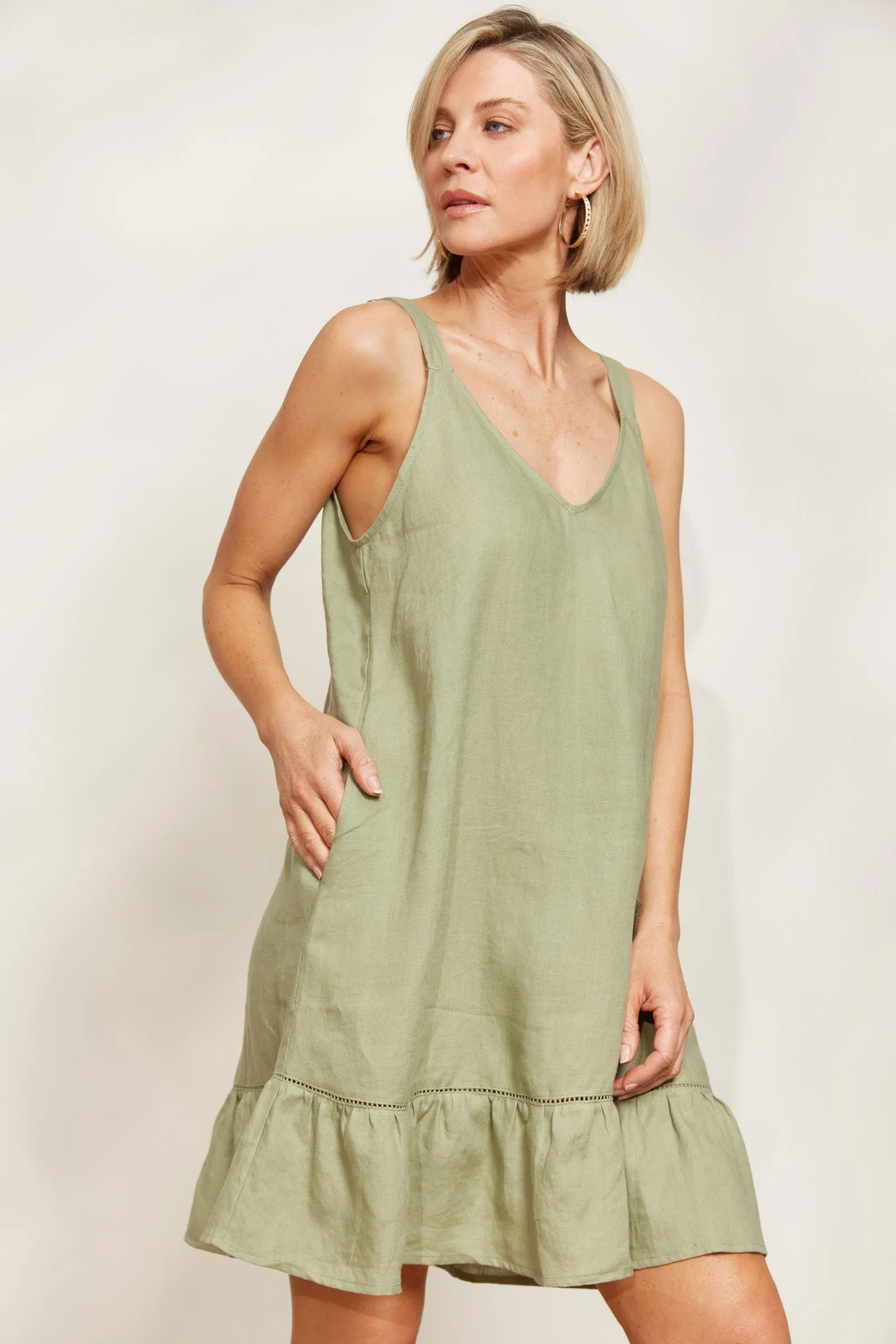 Sojourn Tank Dress - Aloe