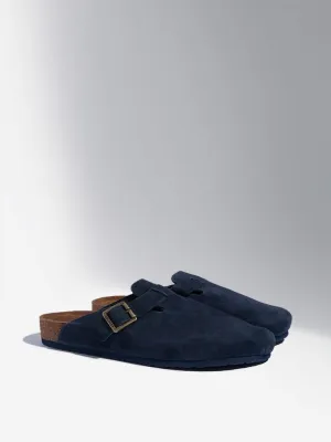 SOLEPLAY Navy Mule Leather Cork Sandals