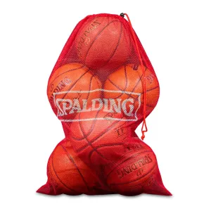 Spalding Mesh 7 Ball Carry Bag - Red/White