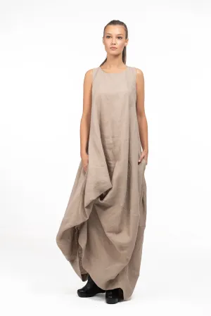 Summer Maxi Boho Linen Balloon Dress