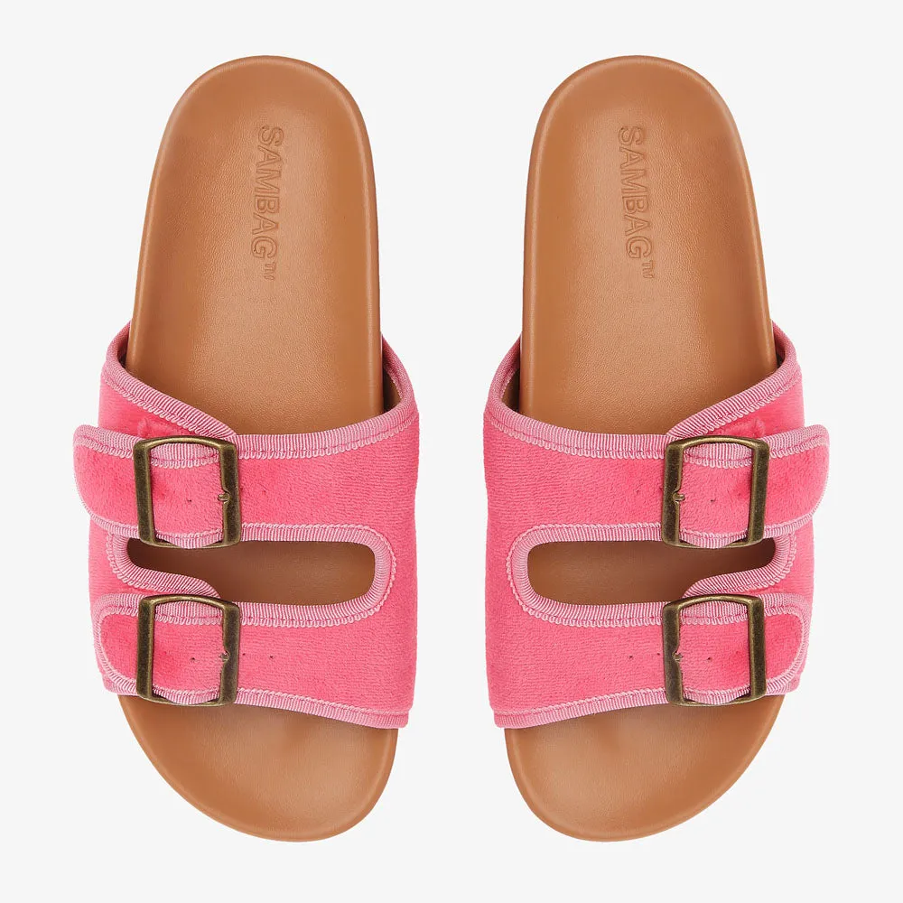 Tallulah Pink Velvet Slide