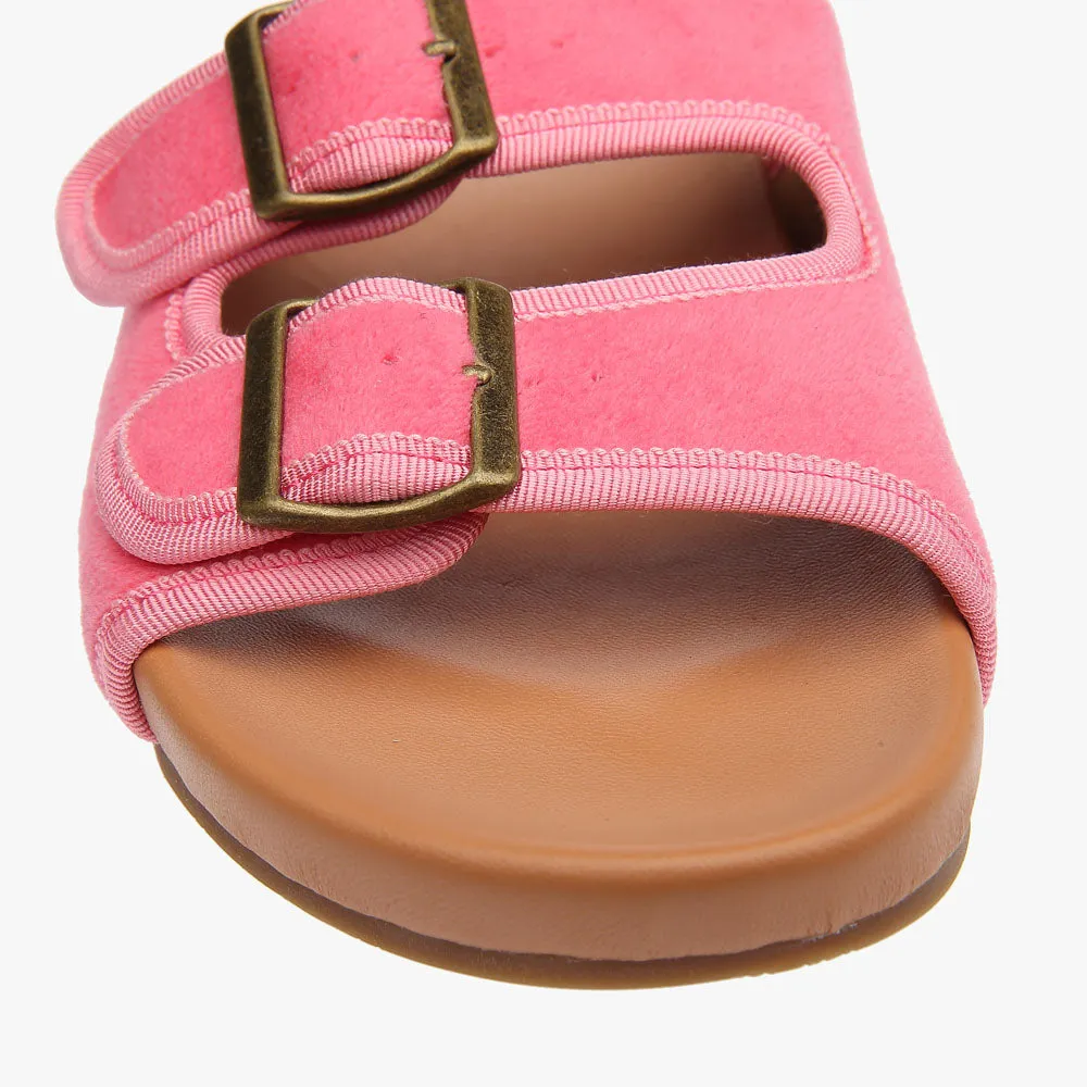 Tallulah Pink Velvet Slide