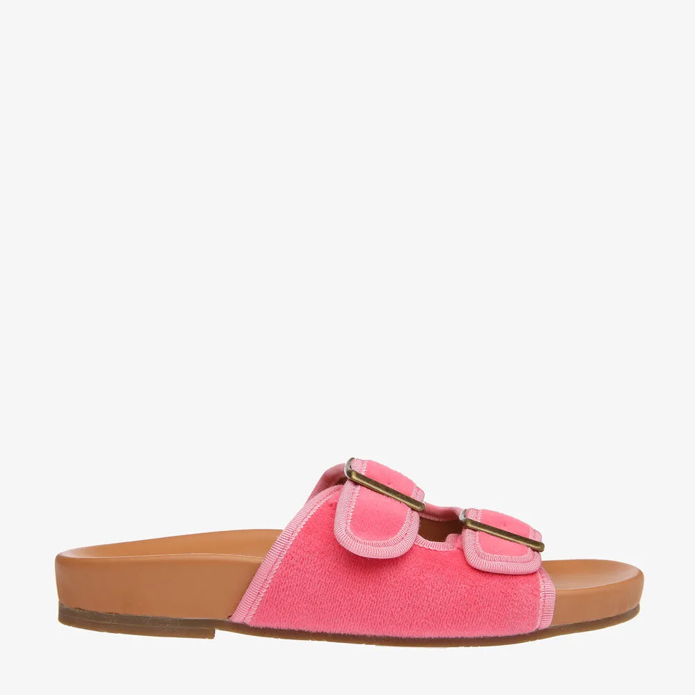 Tallulah Pink Velvet Slide