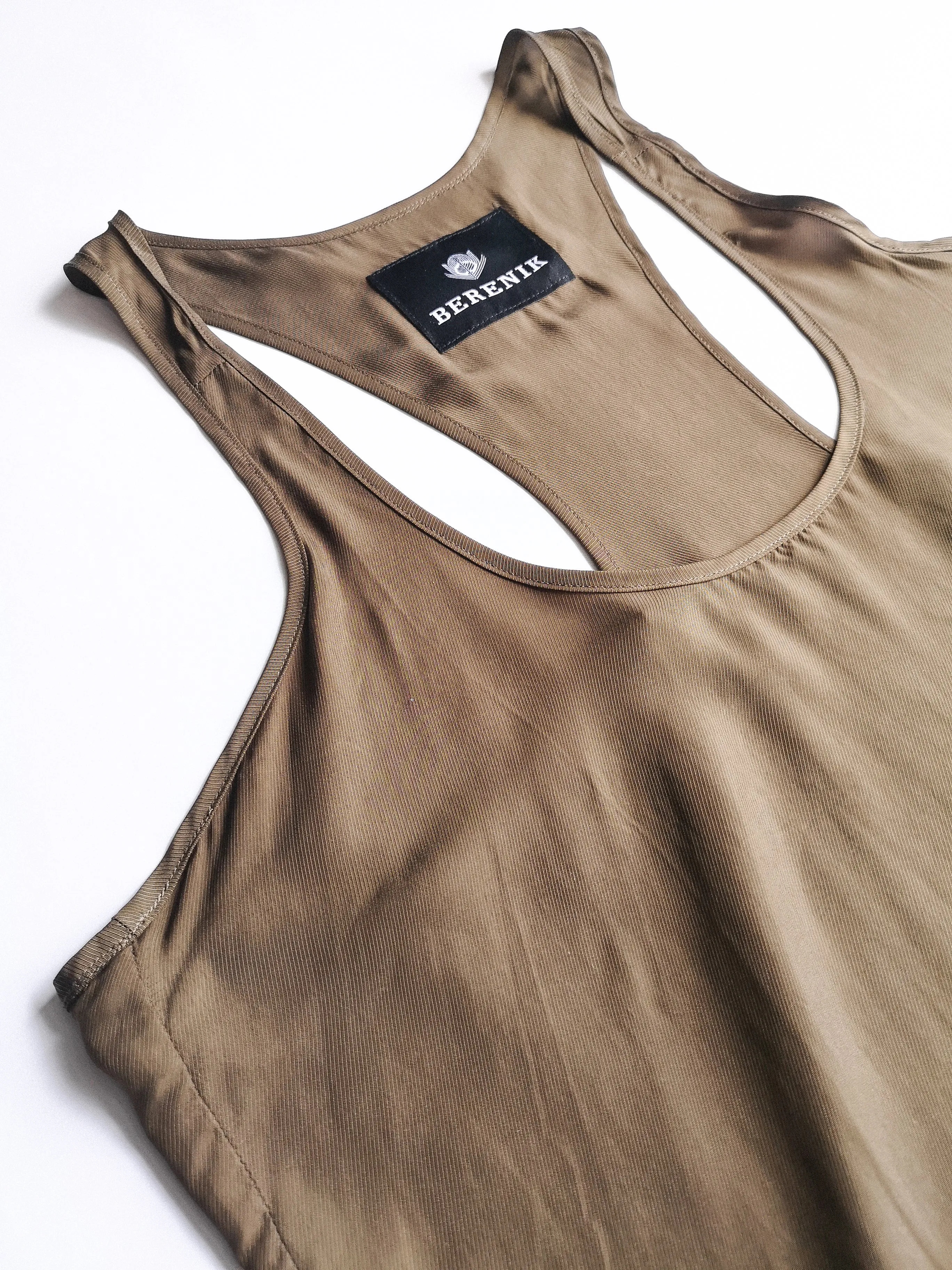 TANK TOP - SILKY CUPRO BIAS khaki