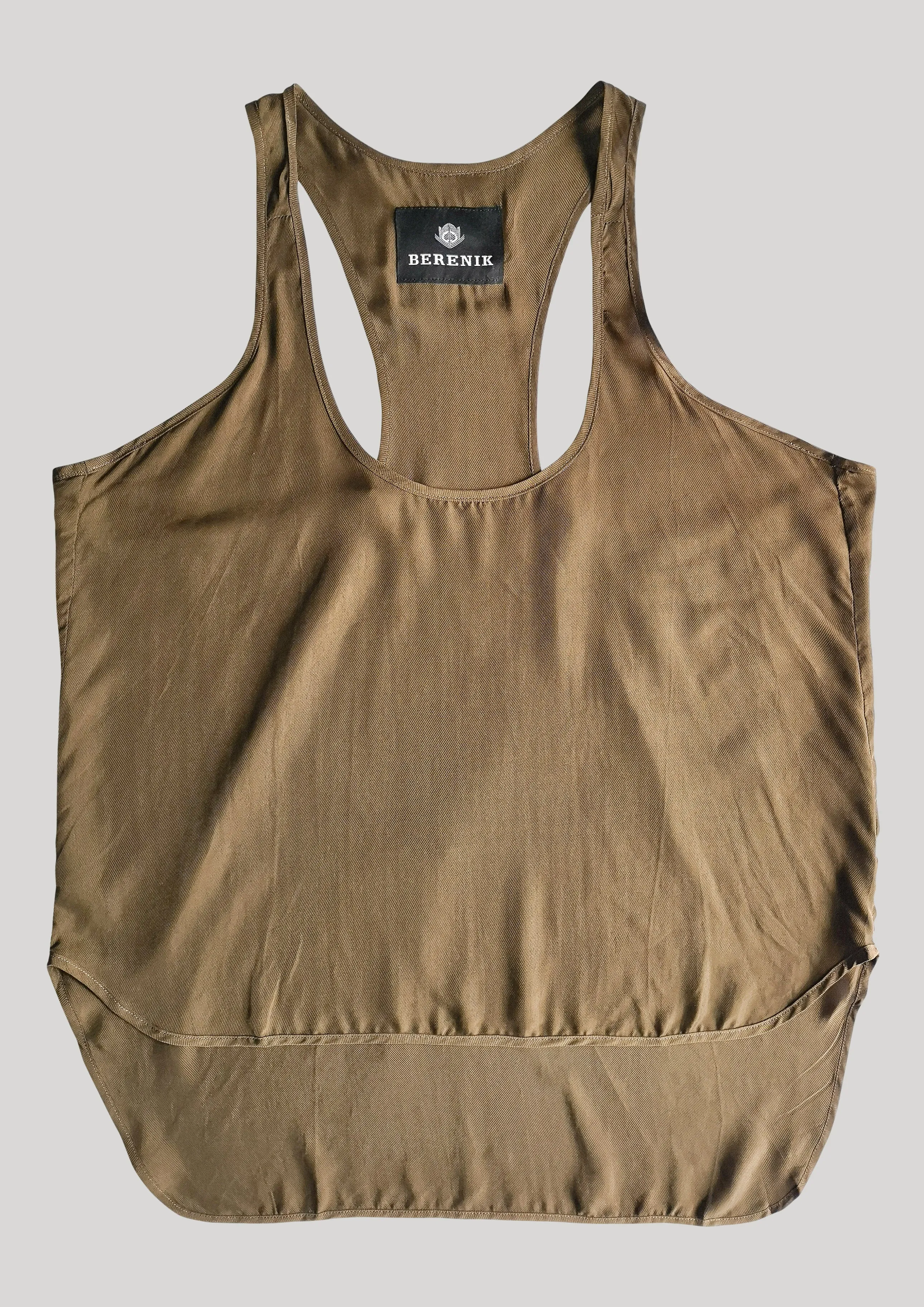 TANK TOP - SILKY CUPRO BIAS khaki