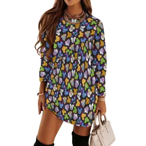 The Magical Gang Long Sleeve Patchwork T-shirt Dress