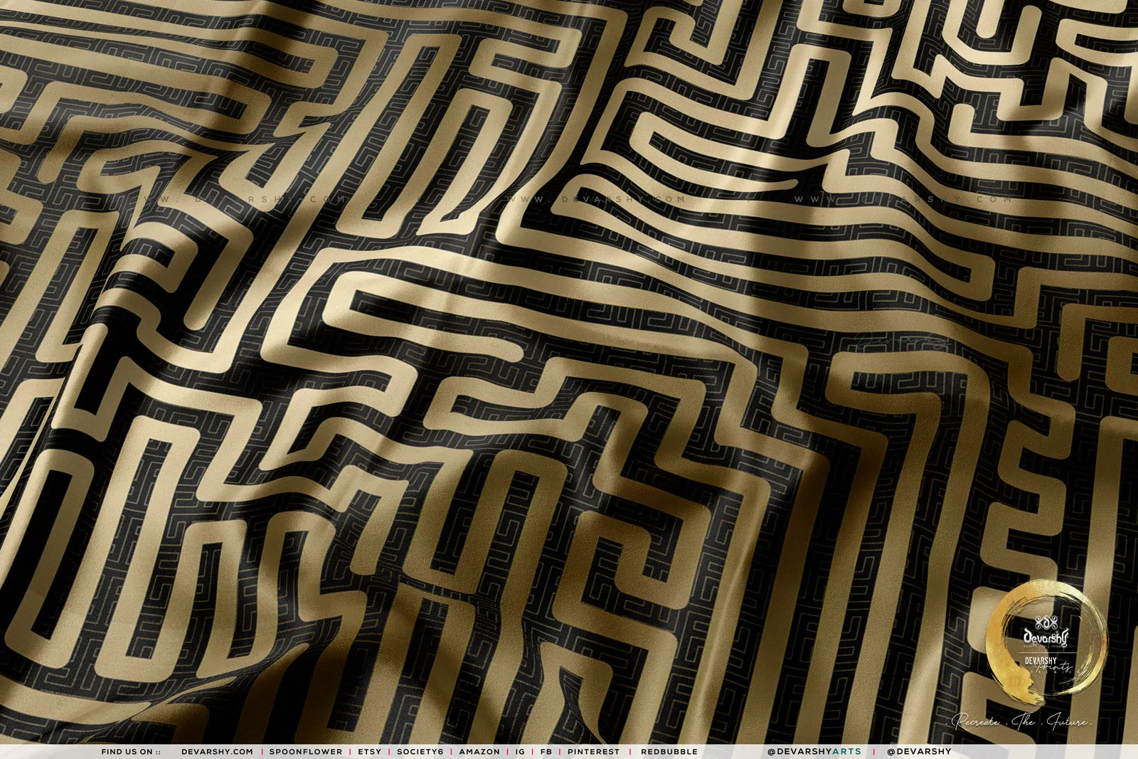 THE MAZE Upholstery Fabric 3meters 4 Colors & 12 Furnishing Fabrics Abstract Striped Fabric by the yard | D20093