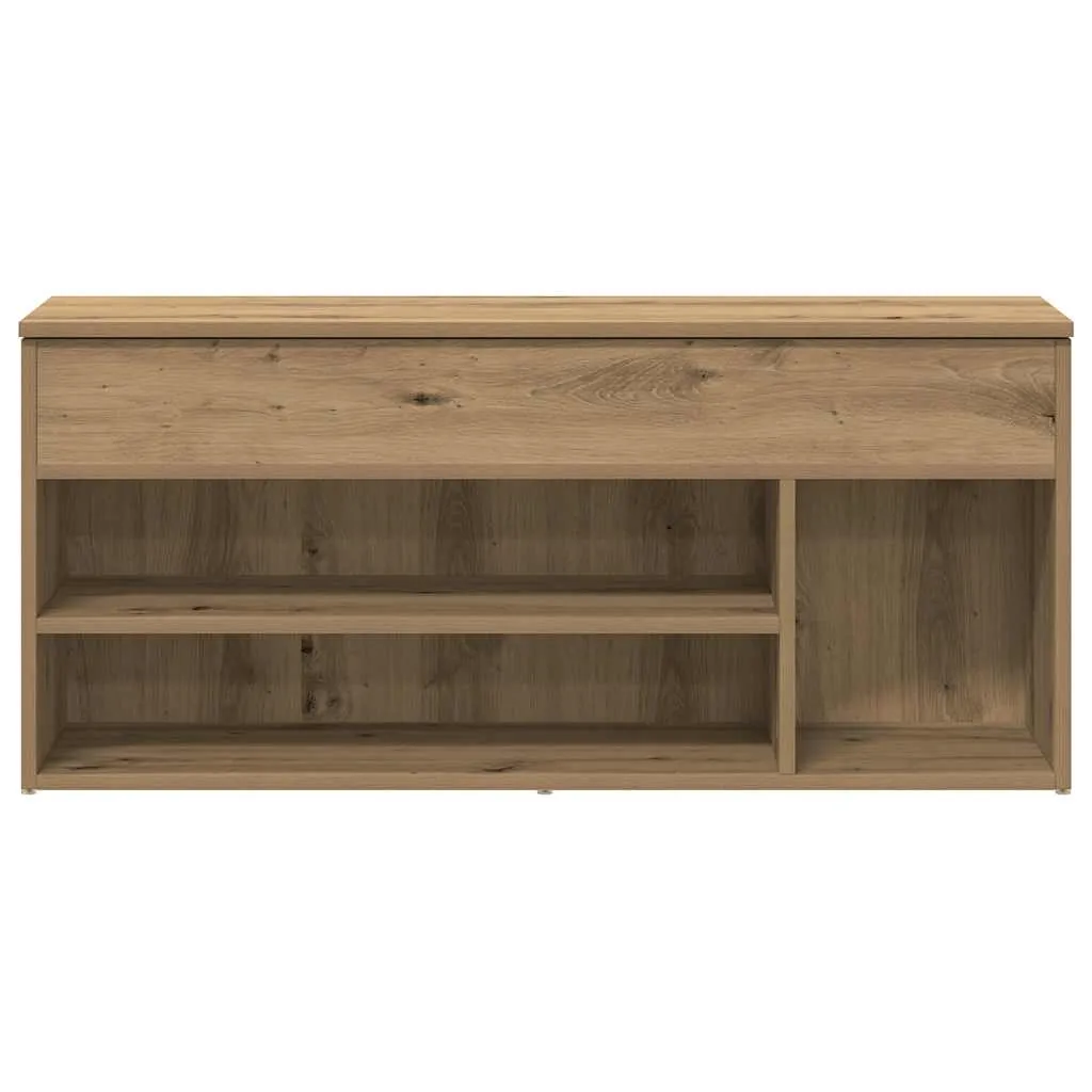 vidaXL Shoe Bench Artisan Oak 102x30.5x45 cm Engineered Wood