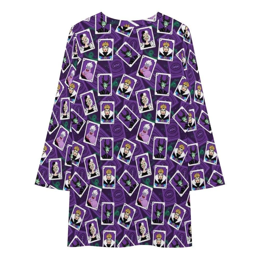 Villain Cards Long Sleeve Patchwork T-shirt Dress