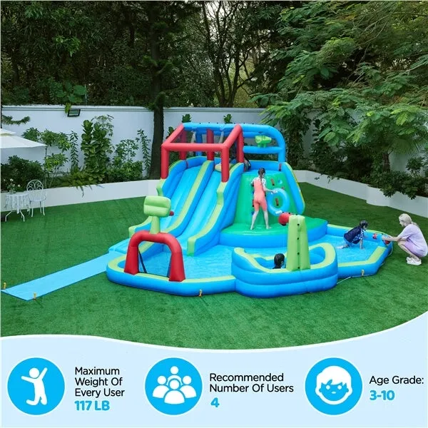 Yaheetech 9-in-1 Extra Long Water Slide Combo