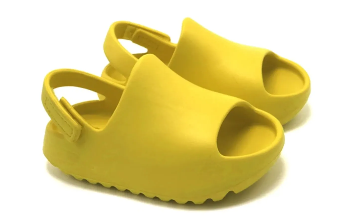 Yeezy Style Baby Slides - Soft Velcro Slip On's - Yellow