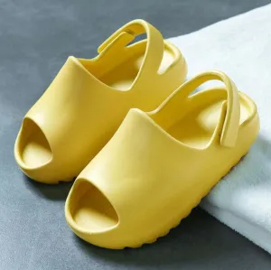 Yeezy Style Baby Slides - Soft Velcro Slip On's - Yellow