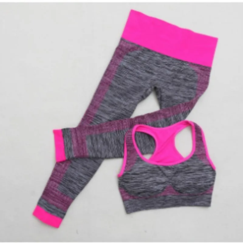 Yoga Set Crop Tops   Yoga Leggings Fitness Gym Running Clothes For Women