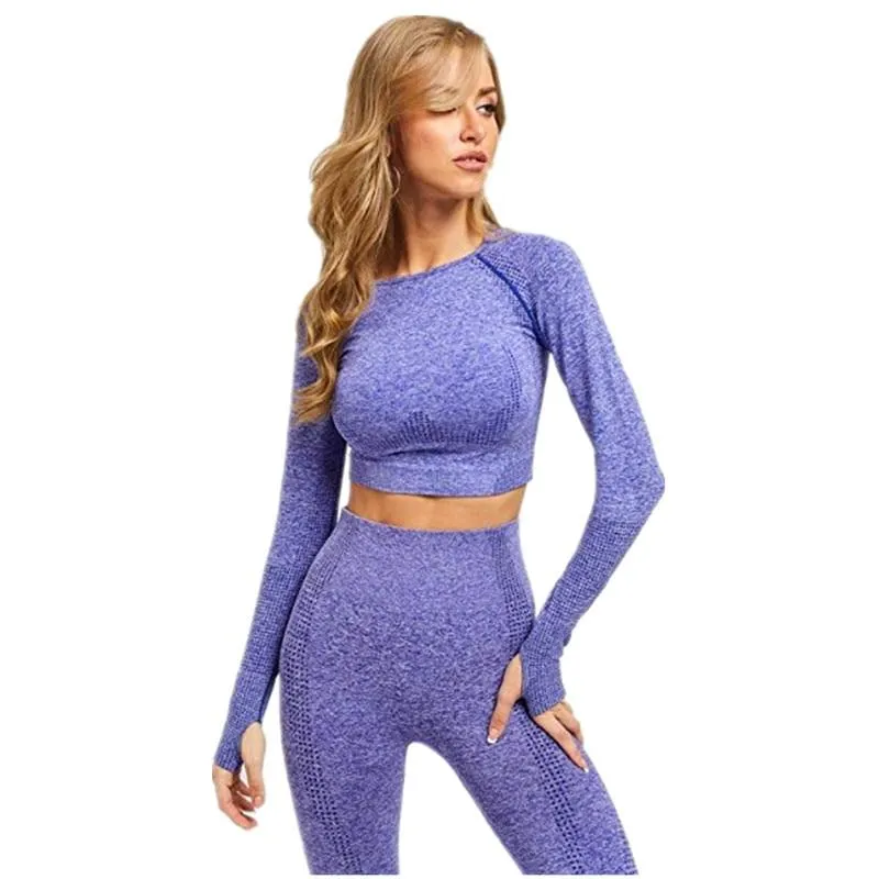 Yoga Set Workout Sportswear Gym Clothing Fitness Leggings Tops For Women