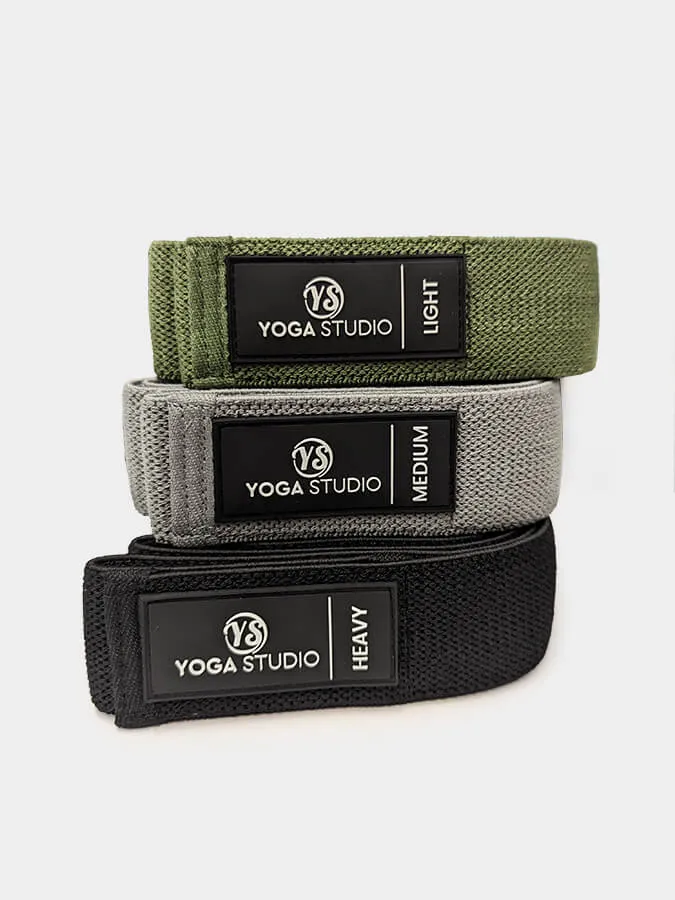 Yoga Studio Long Loop Fabric Resistance Bands Set of 3